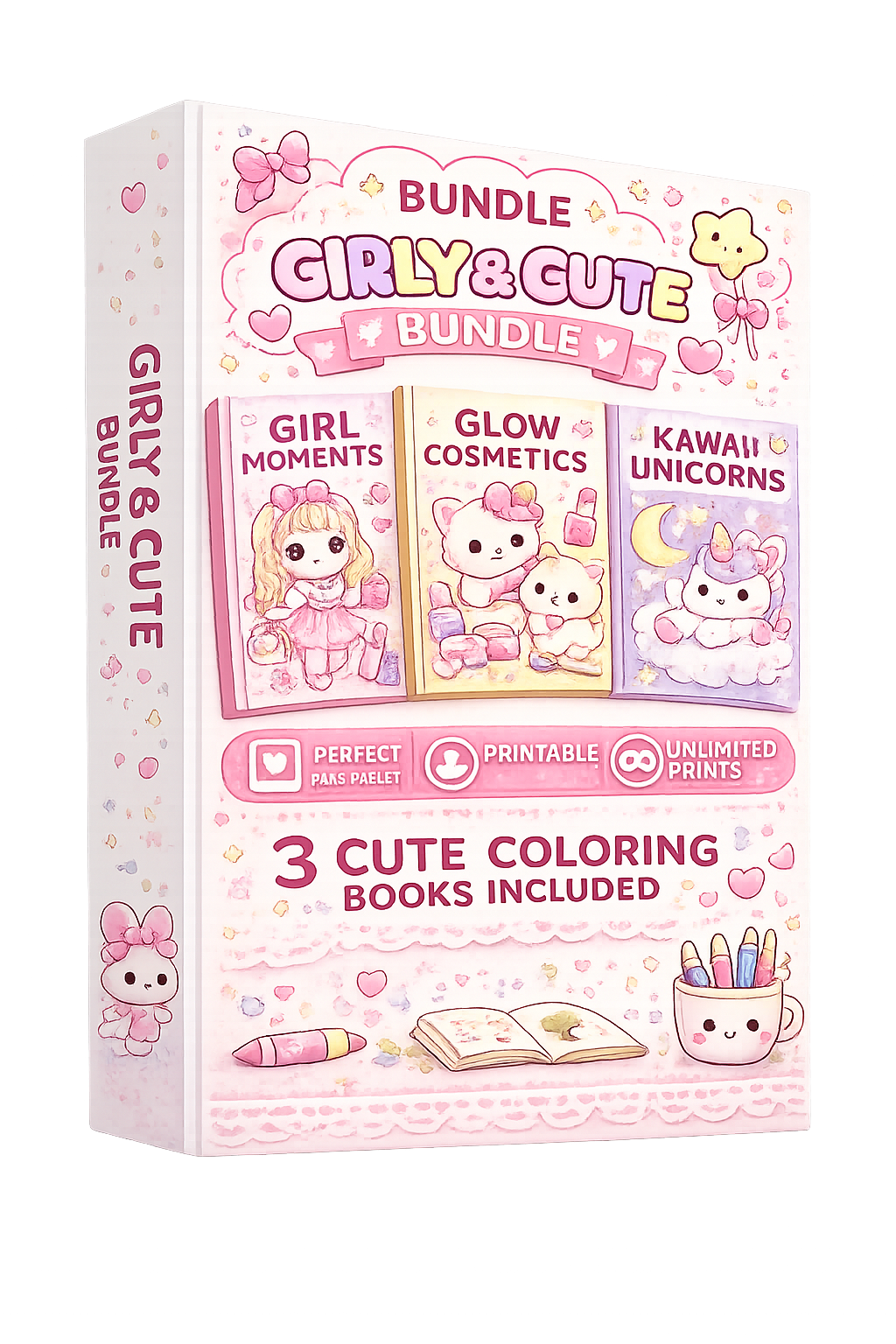 💖 Girly & Cute Bundle – Sweet Printable Coloring Collection